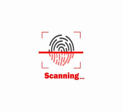 Fingerprint biometric data scanning Stock Illustration