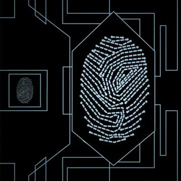 Fingerprint biometric identification Illustrazione stock