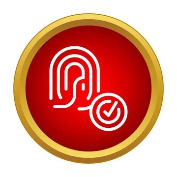 Fingerprint biometric identification system with verified check mark Stock Illustration