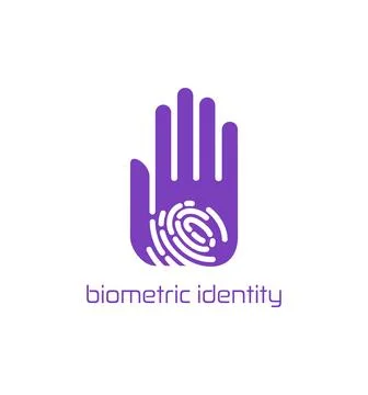 Fingerprint biometric identity tech startup icon Stock Illustration