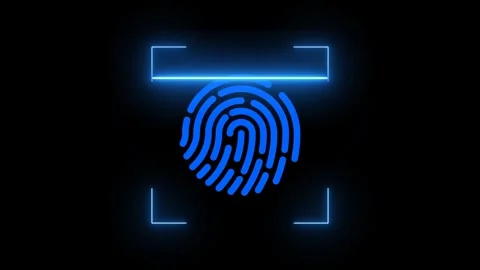 Fingerprint Biometric Scan Security Animation Stock Footage 317592960