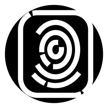 Fingerprint biometric scan technology icon for security Stock Illustration