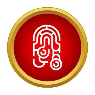 Fingerprint biometric security lock access concept icon Stock Illustration