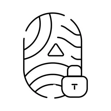 Fingerprint biometric security with padlock icon Stock Illustration