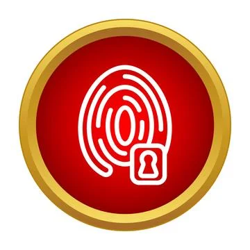 Fingerprint biometrics securing digital data and private access Stock-Illustration