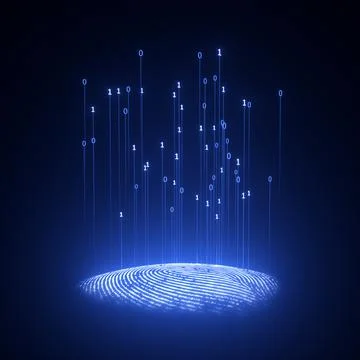 Fingerprint Biometry Binary Code Stock Illustration