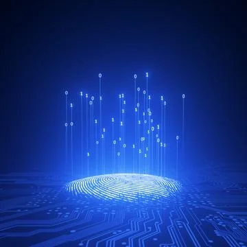 Fingerprint Biometry Binary Code Stock Illustration