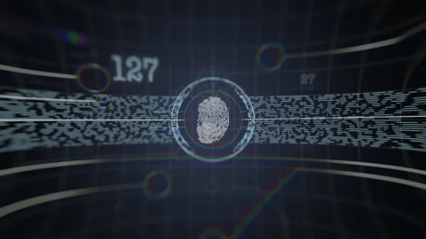 Fingerprint on black security system background. Stock Footage 153271118