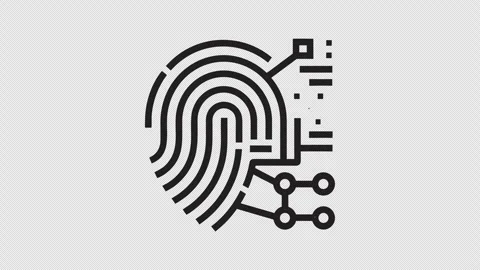 Fingerprint Circuit Animation with Transparent Background 库存影片 337944262