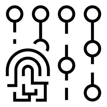 Fingerprint code icon outline vector. Access lock Illustrazione stock