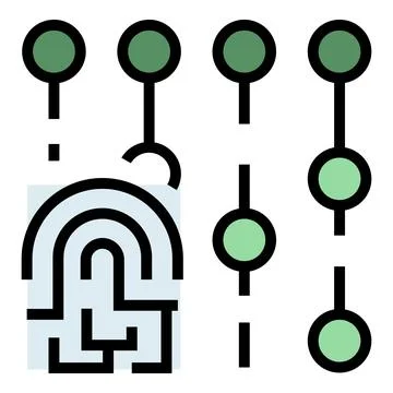 Fingerprint code icon vector flat Stock Illustration