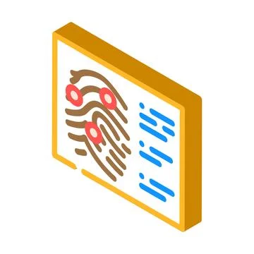 Fingerprint crime isometric icon vector illustration Stock Illustration