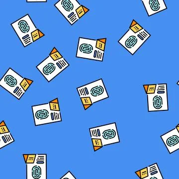 Fingerprint crime vector seamless pattern Stock Illustration