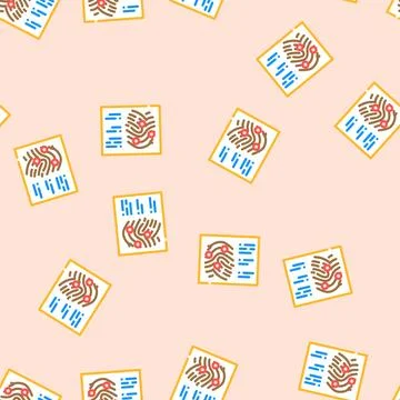 Fingerprint crime vector seamless pattern Stock Illustration