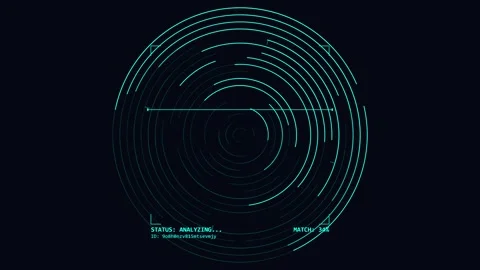 Fingerprint cyber scanner for biometric authentication and secure digital Stock Footage 345100421