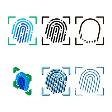 Fingerprint dactylogram scanner vector sign concepts icon Ilustración de archivo