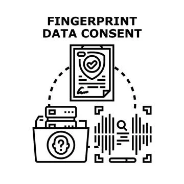 Fingerprint data consent processing personal biometrics イラスト素材