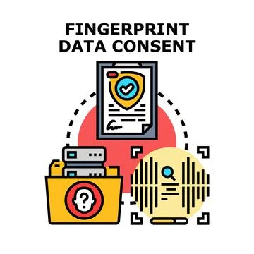 Fingerprint data consent processing personal biometrics イラスト素材