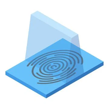 Fingerprint data privacy icon isometric vector. Policy information Stockillustratie