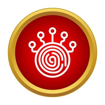 Fingerprint data scanning biometric security technology icon Stock Illustration