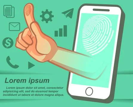 Fingerprint data security. Stock Illustration