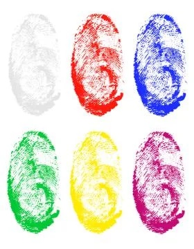 Fingerprint of different colors illustration Stockillustratie