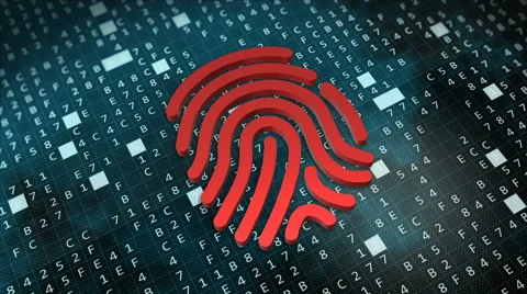 Fingerprint Digital security concept. Pattern recognition failed. Stock Footage 61557350