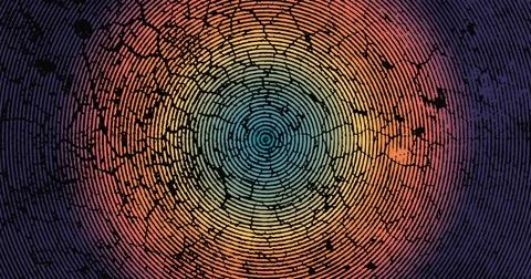 Fingerprint effect grunge texture red black color gradient effect, dry land Stock Illustration