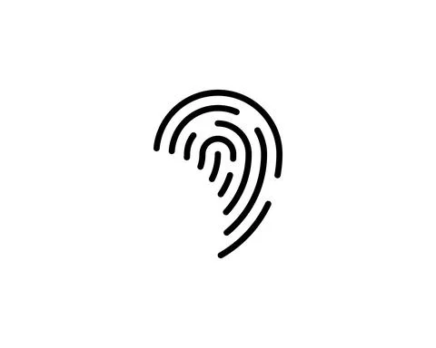 Fingerprint element. Thumbprint isolated on background. Fingermark symbols. V Stock Illustration