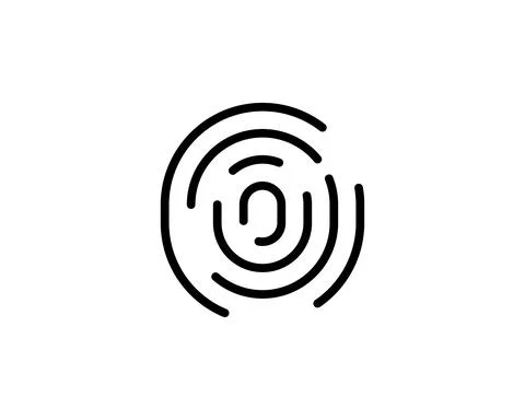 Fingerprint element. Thumbprint isolated on background. Fingermark symbols. V Stock Illustration