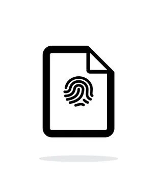 Fingerprint on file icon on white background. Stock Illustration