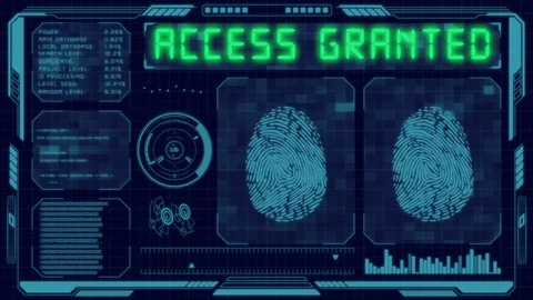 Fingerprint futuristic graphic user interface Stock Footage 92474030