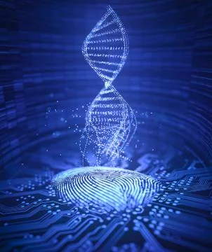Fingerprint Genetic Code DNA Illustrazione stock