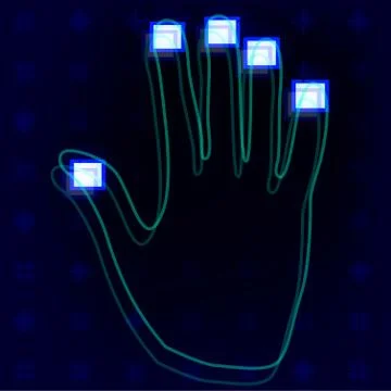 Fingerprint hands 스톡 일러스트