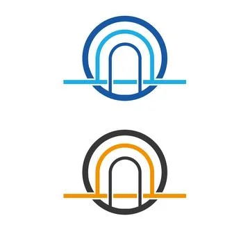 Fingerprint icon and Architecture gate company logo vector imag Stock Illustration