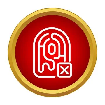 Fingerprint icon failed verification in a red circle frame Stock Illustration