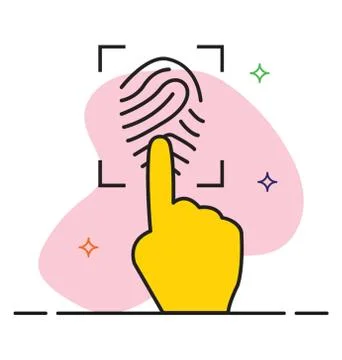 Fingerprint icon in flat design. Stock Illustration
