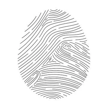 Fingerprint icon flat line design.Identification symbol. Vector Stock Illustration
