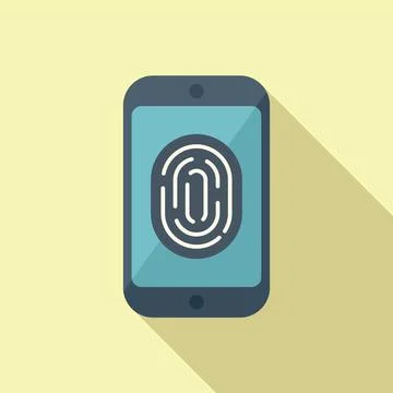 Fingerprint icon flat vector. Data protect Stock Illustration