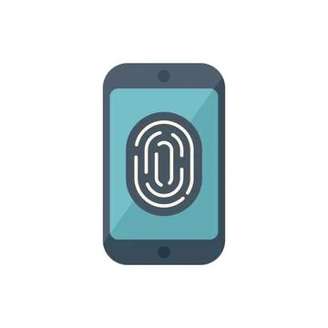 Fingerprint icon flat vector. Data protect Stock Illustration