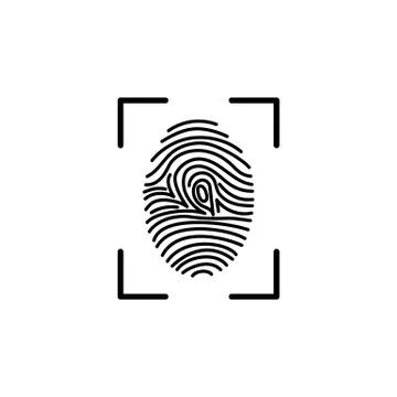 Fingerprint icon identification Stock Illustration