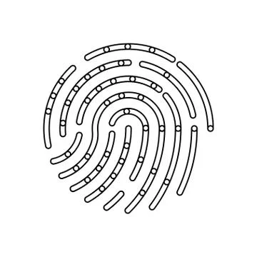 Fingerprint icon for identifying internet applications and mobile devices. Fl Stock Illustration