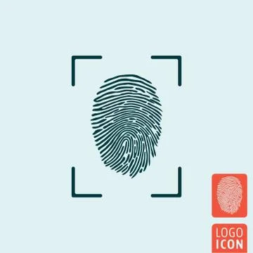 Fingerprint icon isolated Stock Illustration