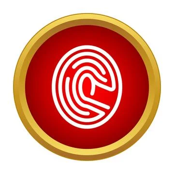 Fingerprint icon representing identity, security and biometric authentication Stock Illustration