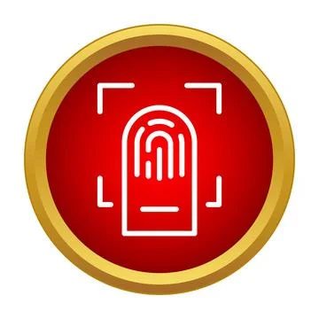 Fingerprint icon representing security and identity verification Stock Illustration