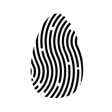 Fingerprint icon, Stroke vector illustration on a white background. Stock Illustration