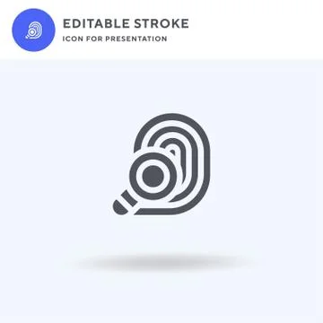Fingerprint icon vector, filled flat sign, solid pictogram isolated on white Stock Illustration