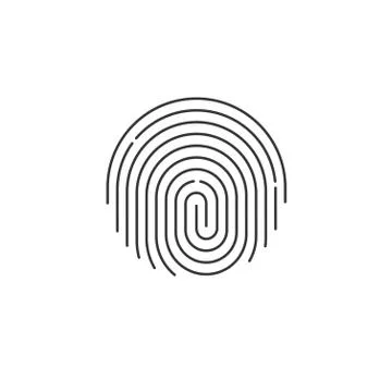 Fingerprint icon vector, round shaped finger print isolated Stock Illustration