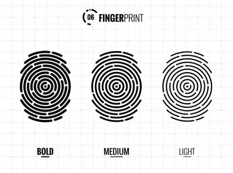Fingerprint icons set Stock Illustration