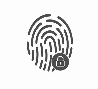 Fingerprint - Identification and Data Security Stock Illustration